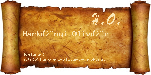Harkányi Olivér névjegykártya